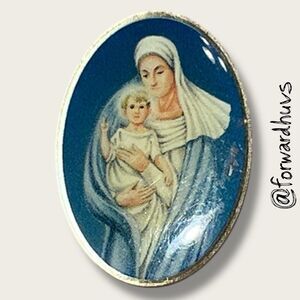 Bundle Sale 3 for $15 | Virgin Mary & Infant Jesus Oval Lapel Pin